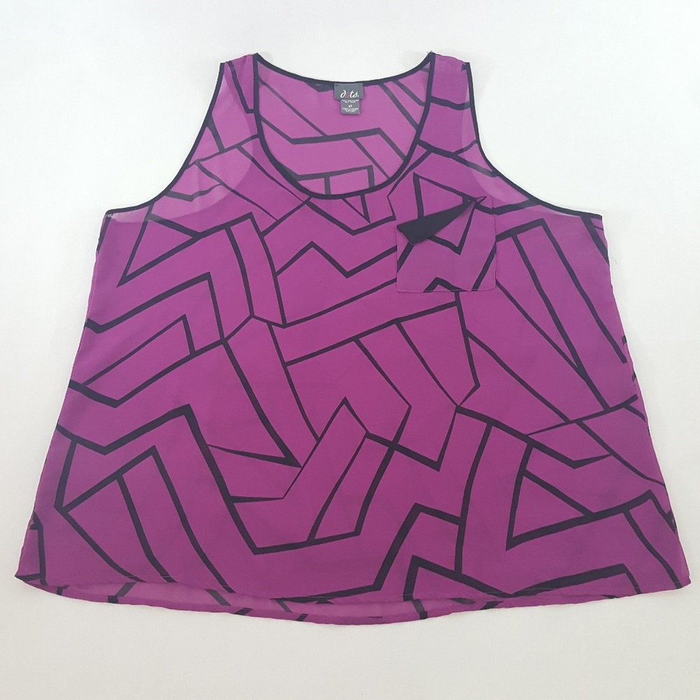 Dots Fashions Womens 3X Geometric Shape Sleeveless